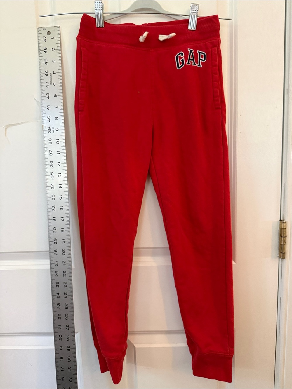 GAP Red Fleece Jogger Pants with Drawstring